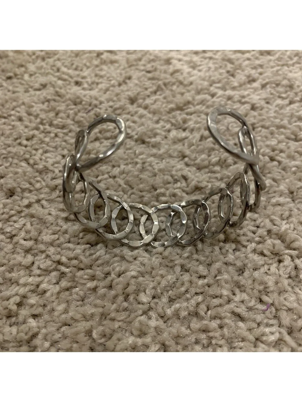 Silver Tone - Open Cuff - Bracelet - Bangle - Jewelry
